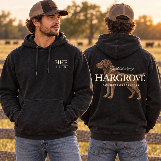 Comfort Colors Black Hargrove Hoodie or Crew